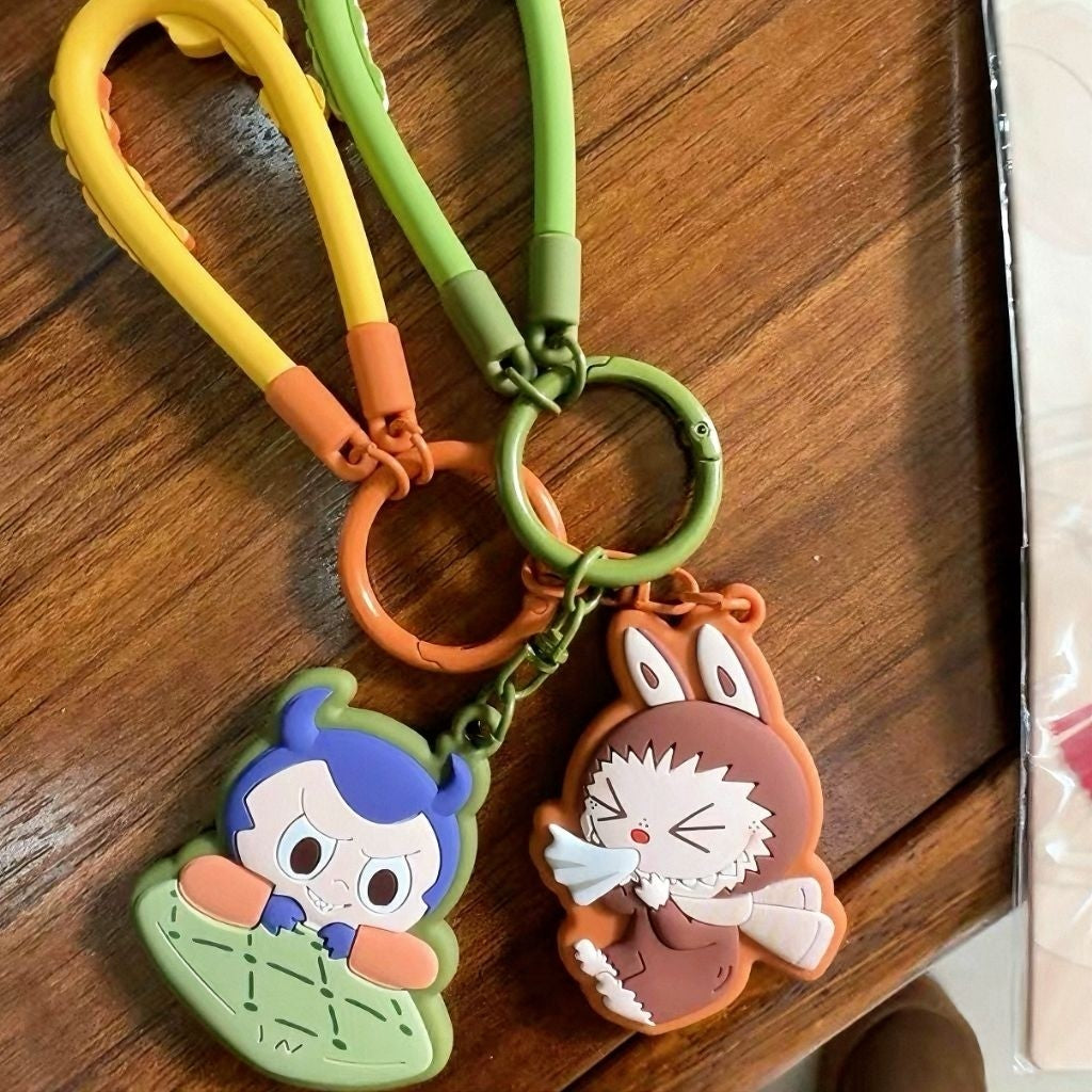 [100% Authentic] POP LAND The Monsters Blind Box Packet Keychain Labubu Zimomo Mokoko fall into sweaters series