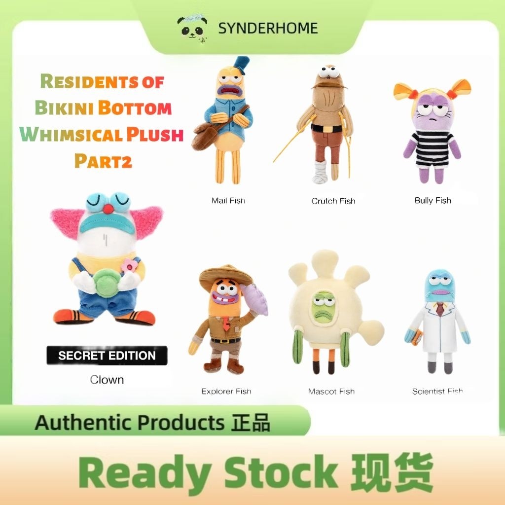 [100% Authentic] Residents of Bikini Bottom - Whimsical Plush Part 2