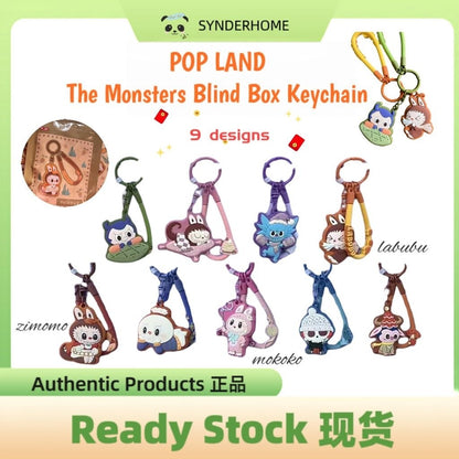 [100% Authentic] POP LAND The Monsters Blind Box Packet Keychain Labubu Zimomo Mokoko fall into sweaters series
