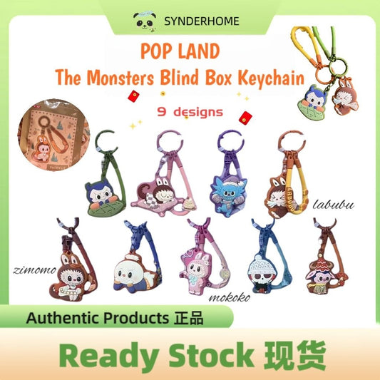 [100% Authentic] POP LAND The Monsters Blind Box Packet Keychain Labubu Zimomo Mokoko fall into sweaters series